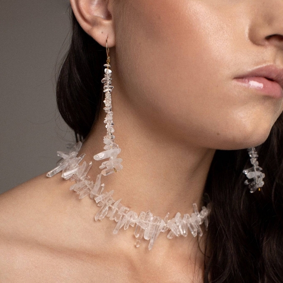 TEMPÊTE Raw Crystal Choker Necklace - Picture 1 of 8